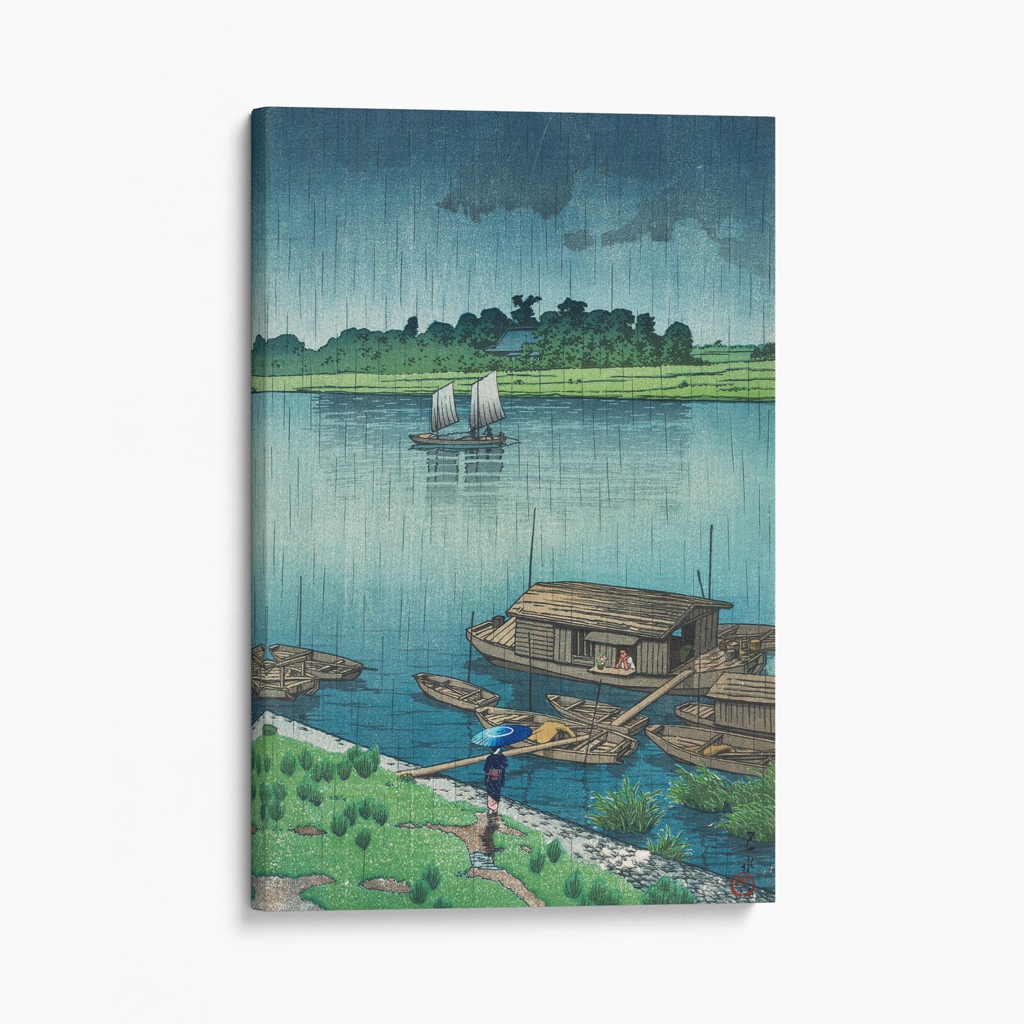 Early Summer Rain at Arakawa (1932) - Kawase Hasui