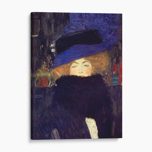 Lady With Hat And Feather Boa by Gustav Klimt
