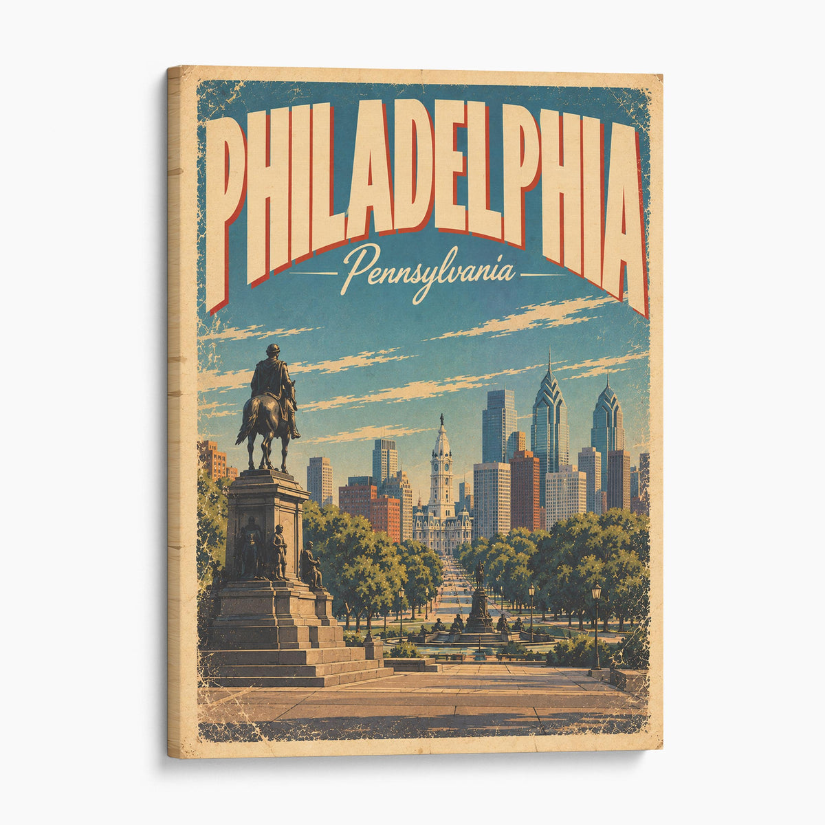 Philadelphia Vintage Travel Poster