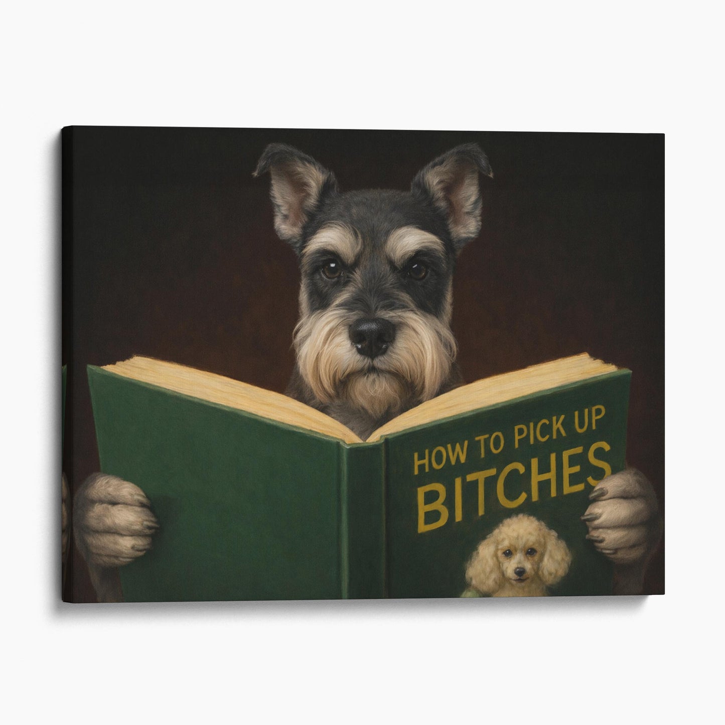 Miniature Schnauzer Reading Dog Dating Book