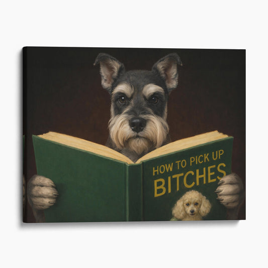 Miniature Schnauzer Reading Dog Dating Book