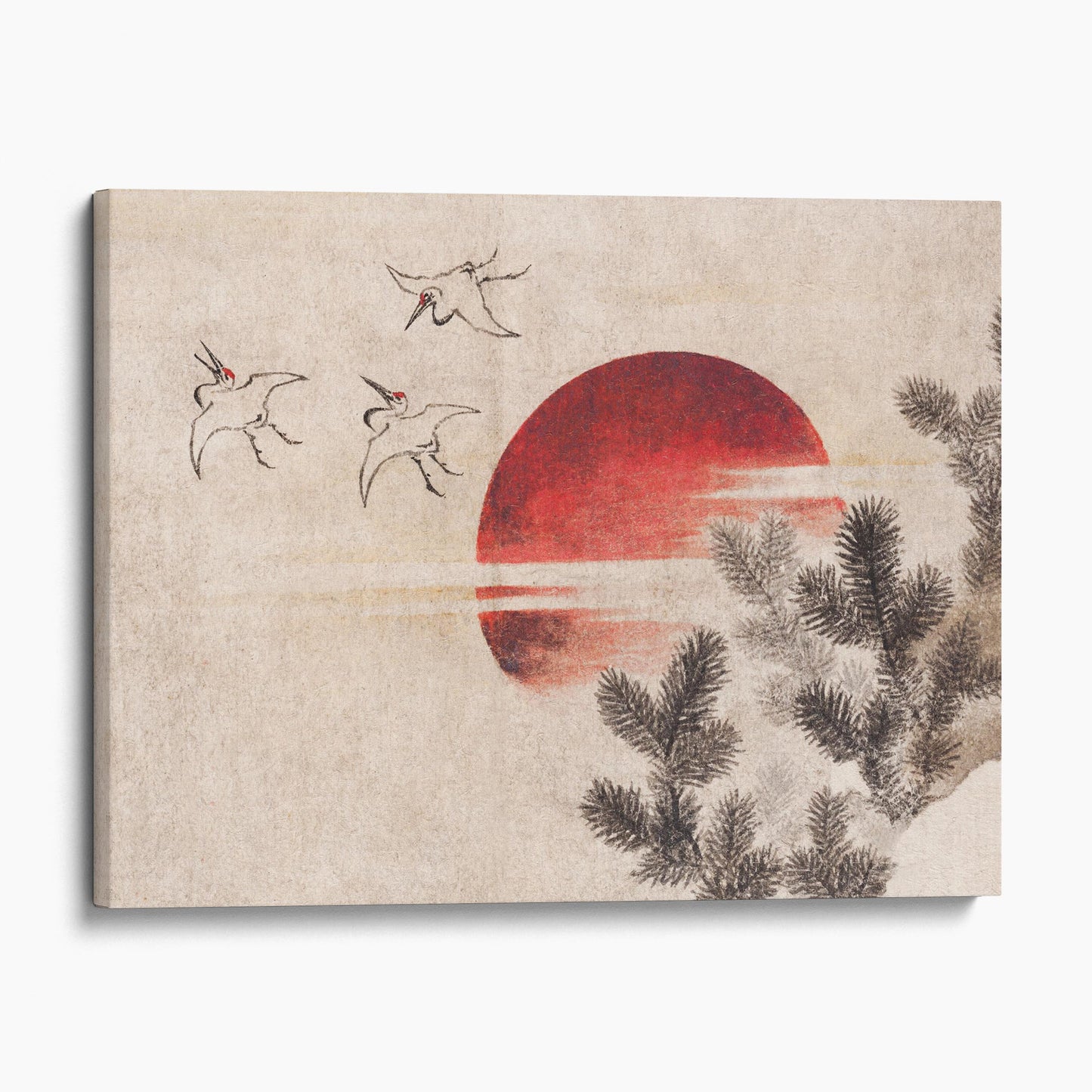 Birds and Sunset 1814 by Hokusai