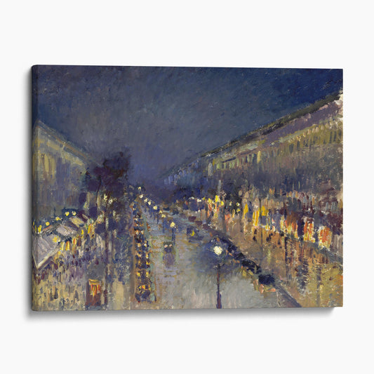 The Boulevard Montmartre at Night, 1897 by Camille Pissarro