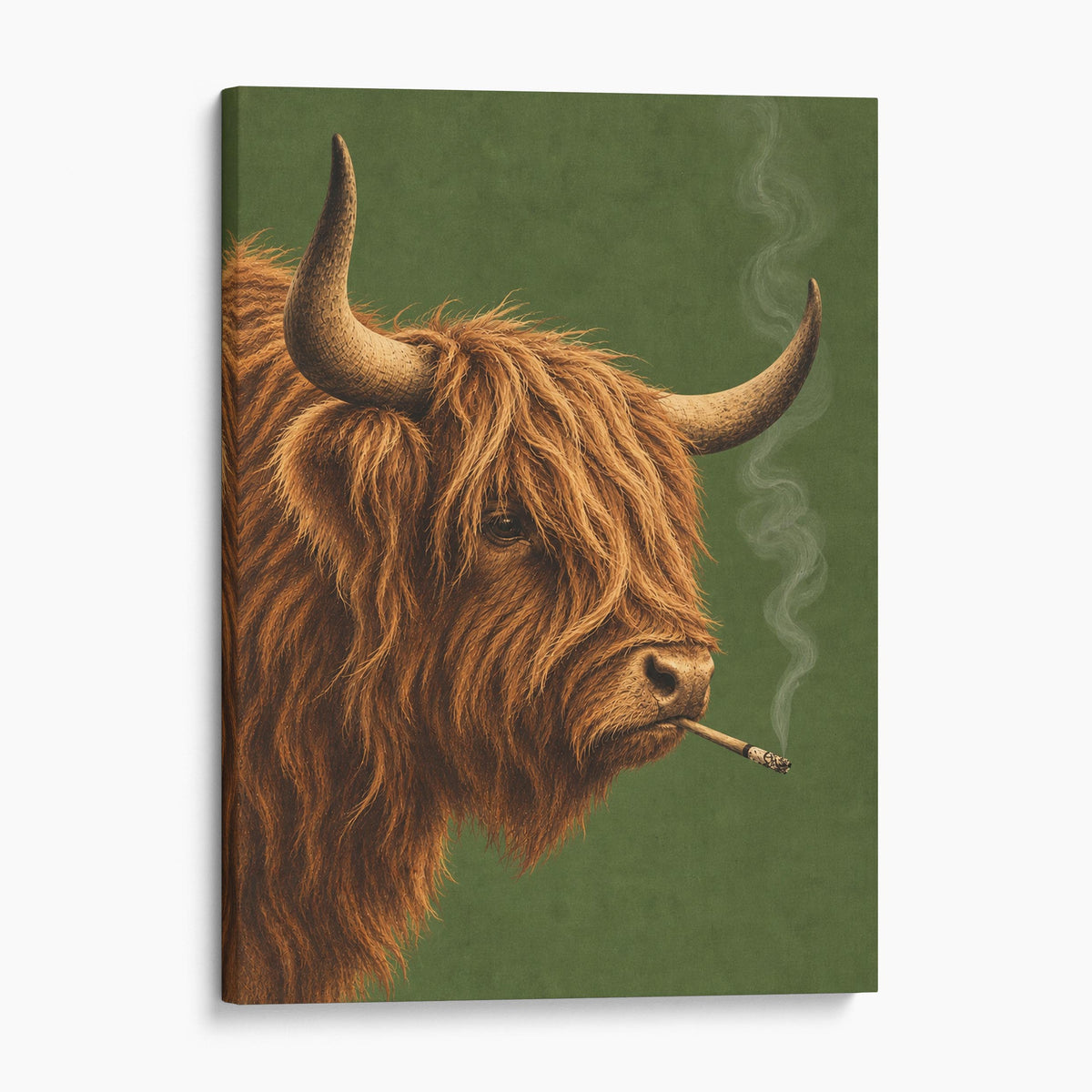 Highland Cow Smoking a Cigarette