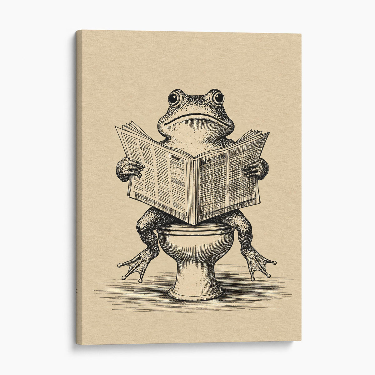 Frog On The Toilet Reading The Newspaper