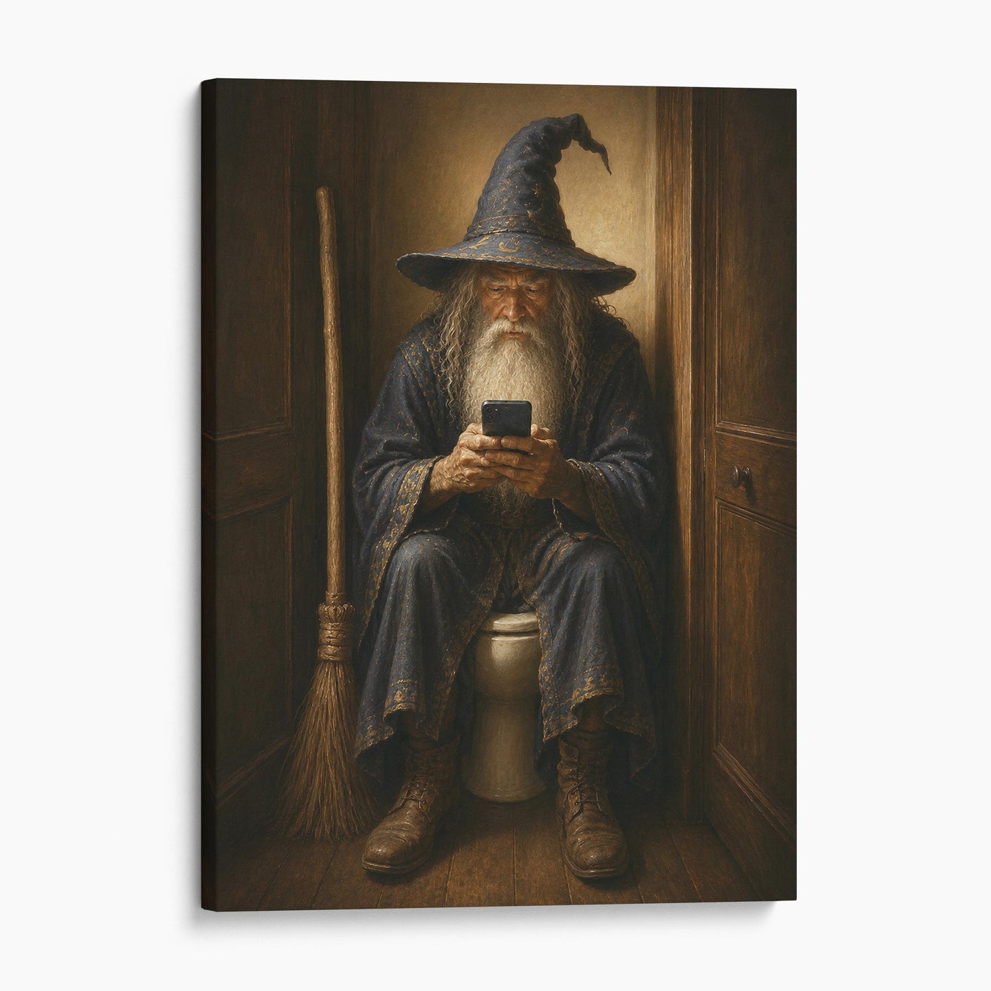 Wizard On The Phone On The Toilet