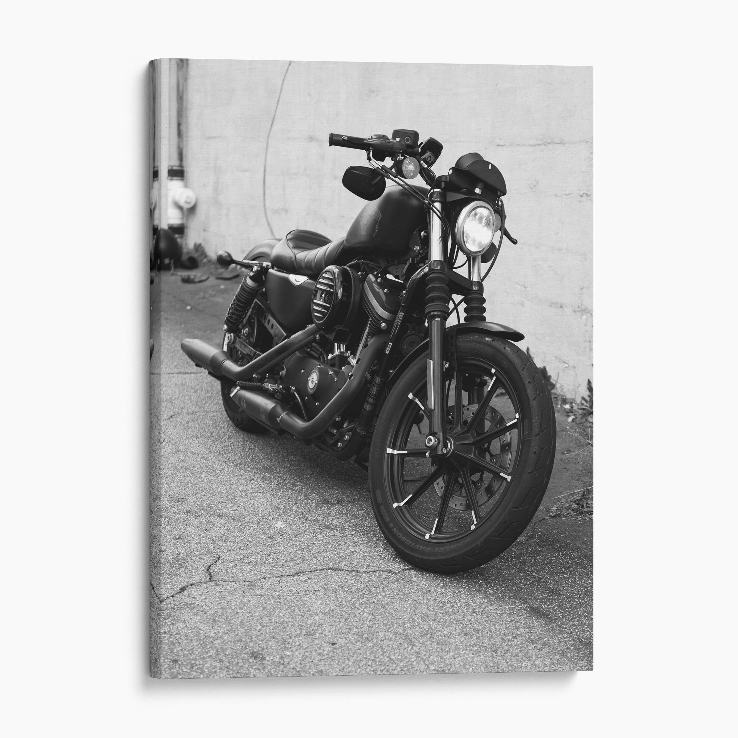 Harley Davidson Parked Canvas Wall Art Prints – Big Canvas Art Prints