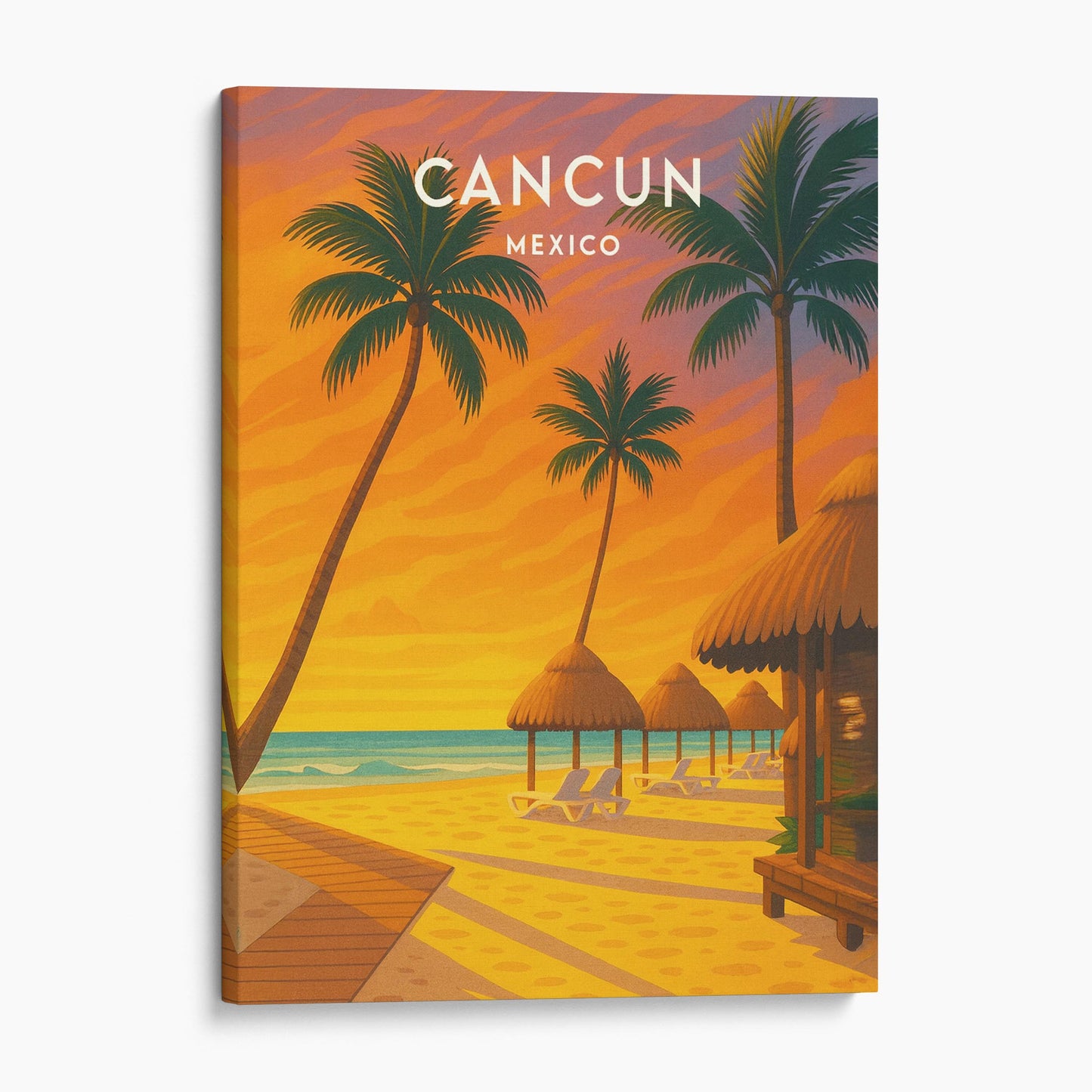 Cancun Mexico Vintage Travel Poster