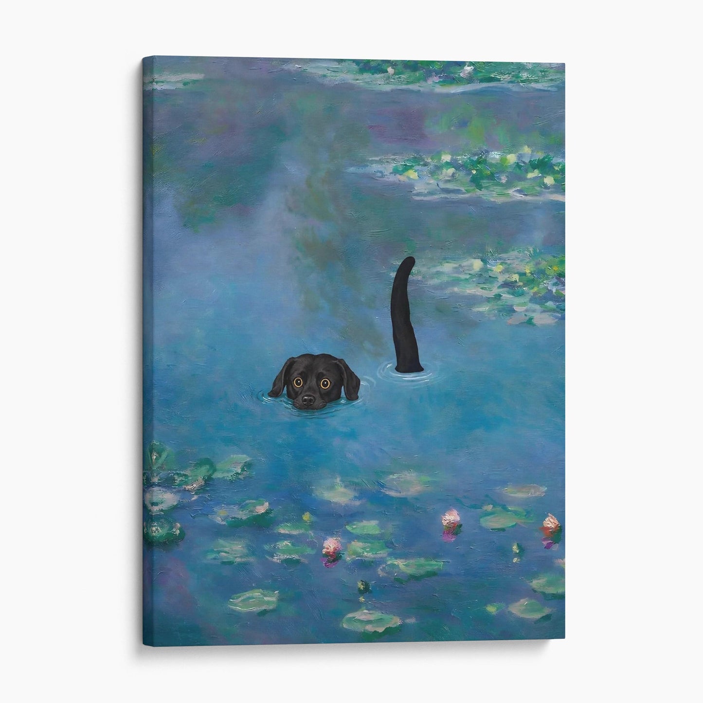 Water Lilies With Dog Claude Monet