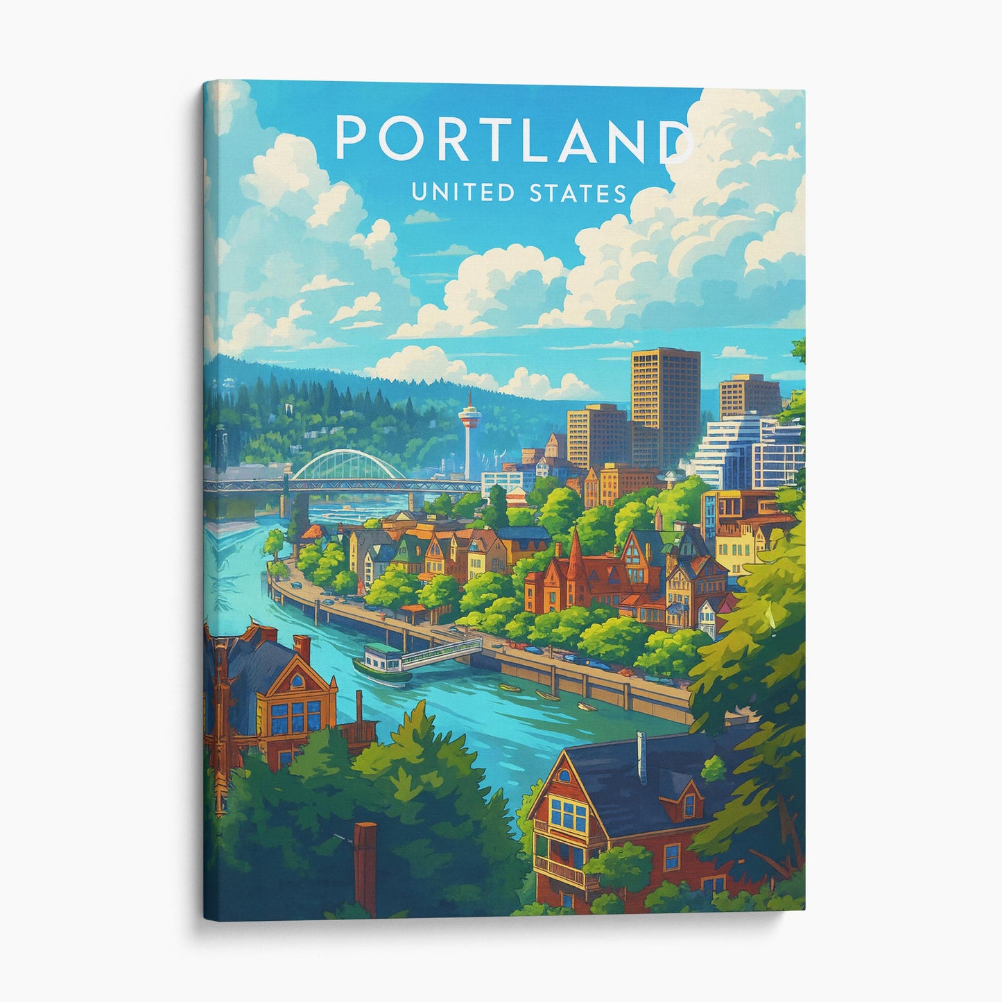 Portland Oregon Vintage Travel Poster
