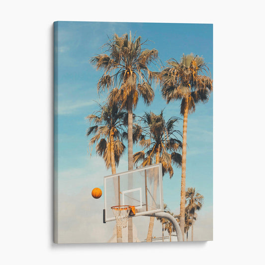 Beach Basketball With Palm Trees