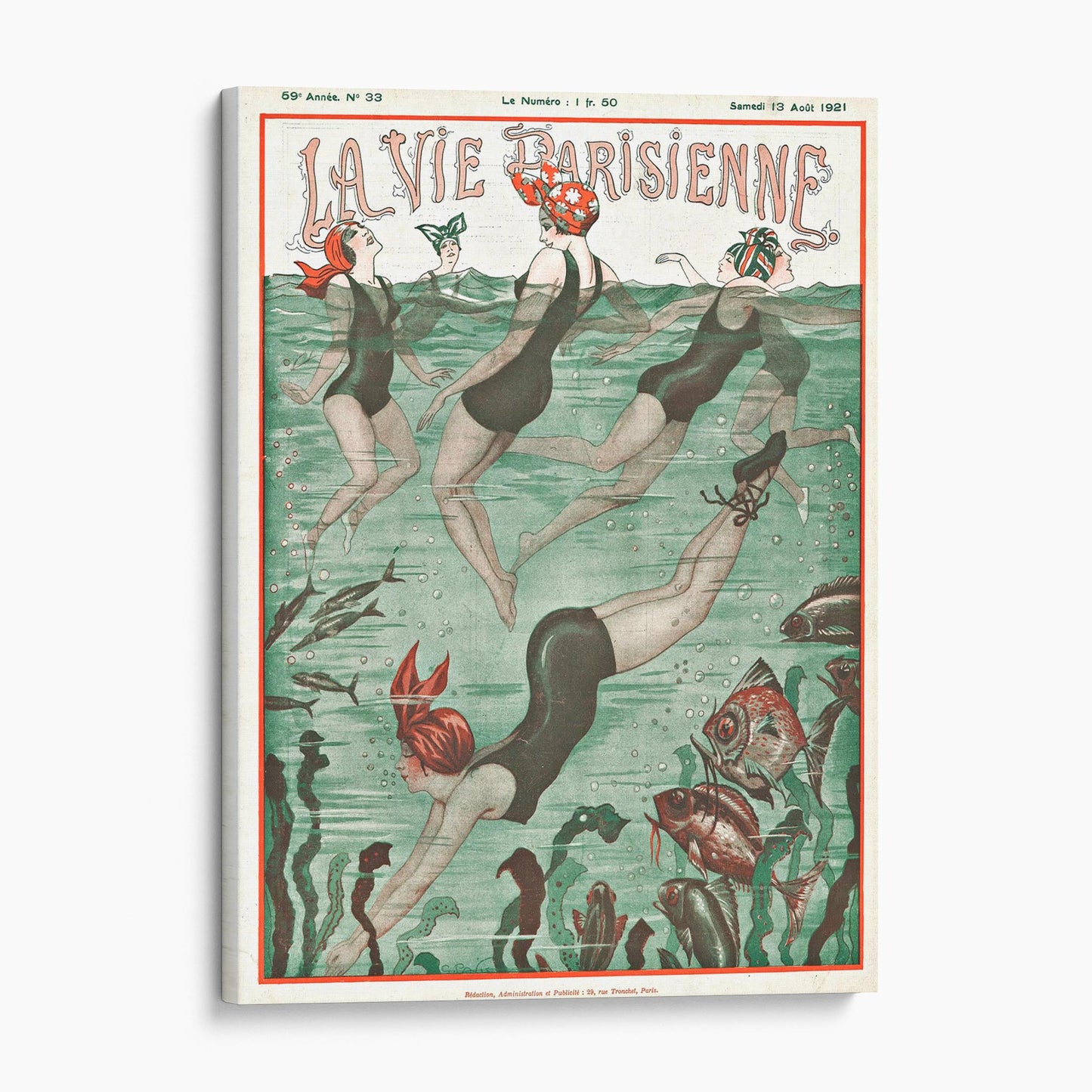 La Vie Parisienne "Flapper Girls Swimming" by George Pavis
