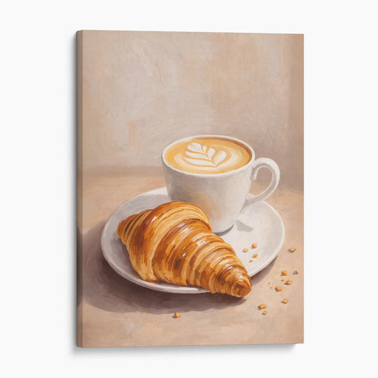 Latte Coffee and a Croissant