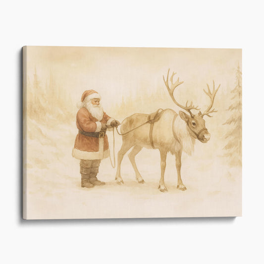 Santa Claus And Reindeer
