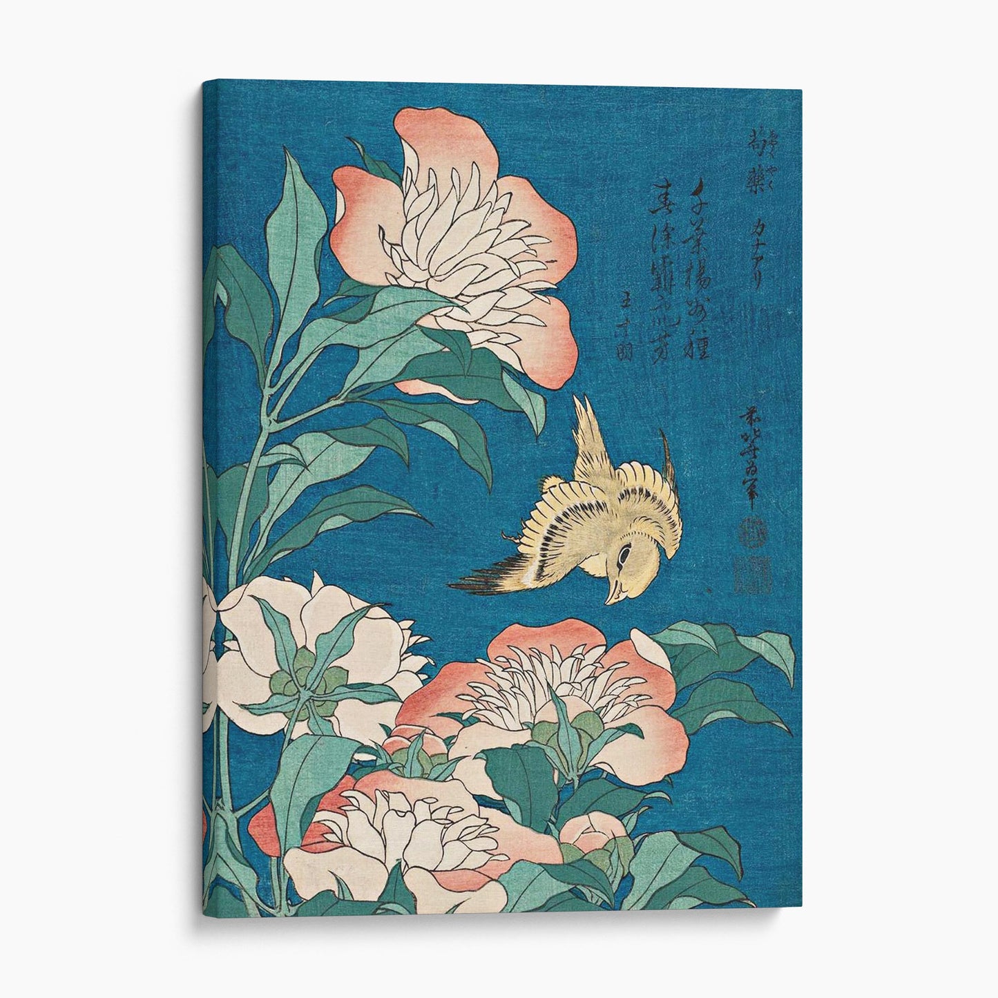 Peonies And Canary, c.1833 by Hokusai