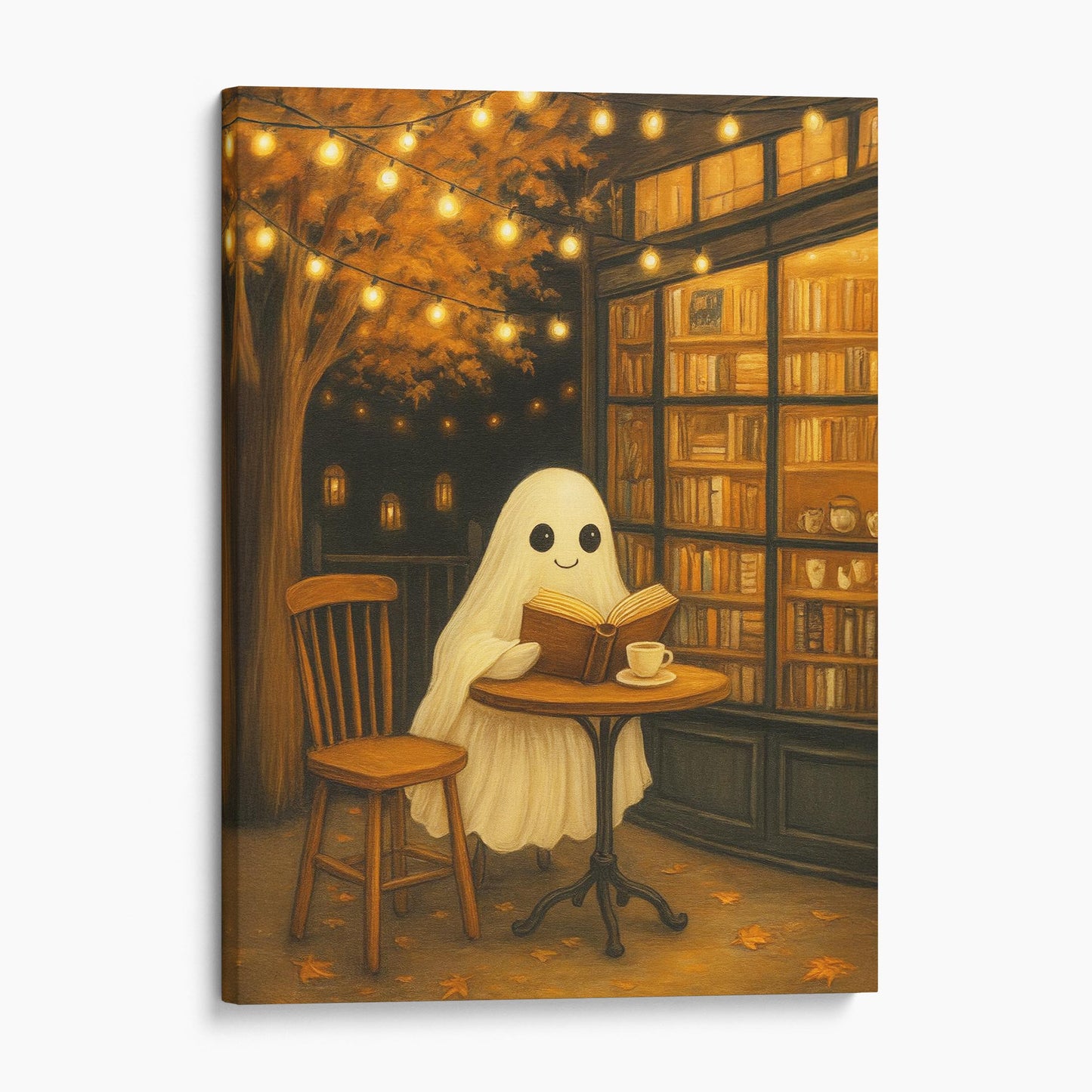 Ghost Reading Outside Of A Bookstore