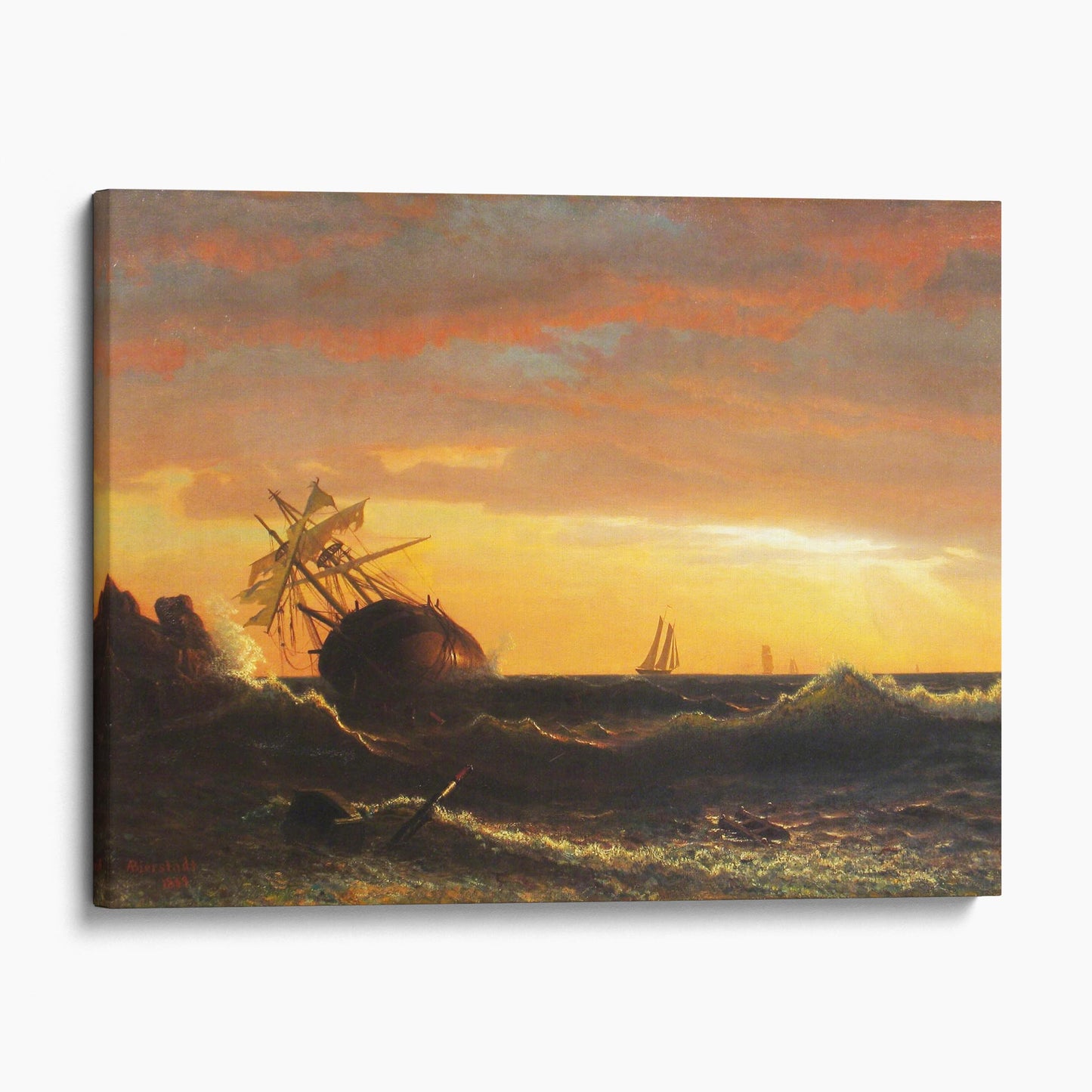 Beached Ship 1859 by Albert Bierstadt