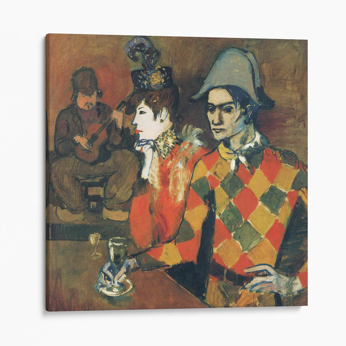 Harlequin with a Glass - Au Lapin Agile 1905 by Picasso