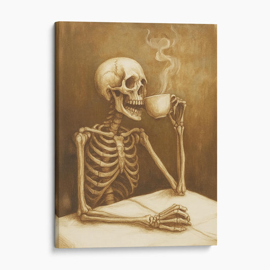 Skeleton Drinking A Coffee