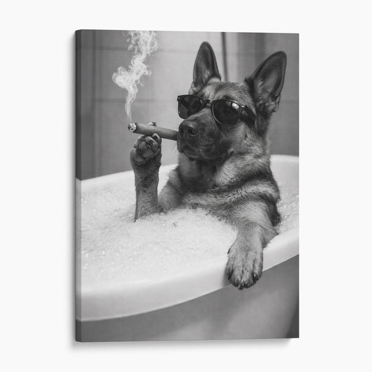 German Shepherd Dog Bathtub Cigar