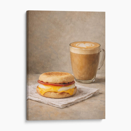 Egg Sandwich with a Coffee