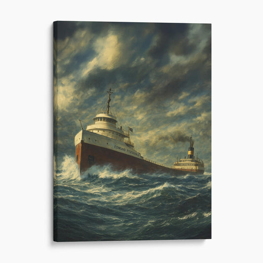 The Edmund Fitzgerald Great Lakes Freighter Painting