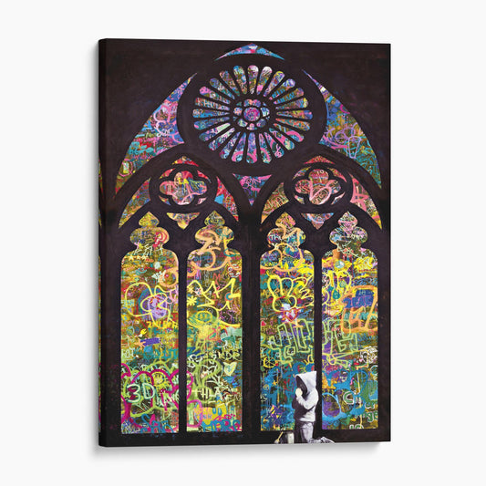 Stained Glass Window Graffiti Banksy