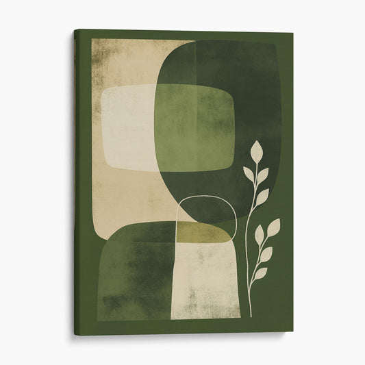 Sage Green Abstract Mid Century