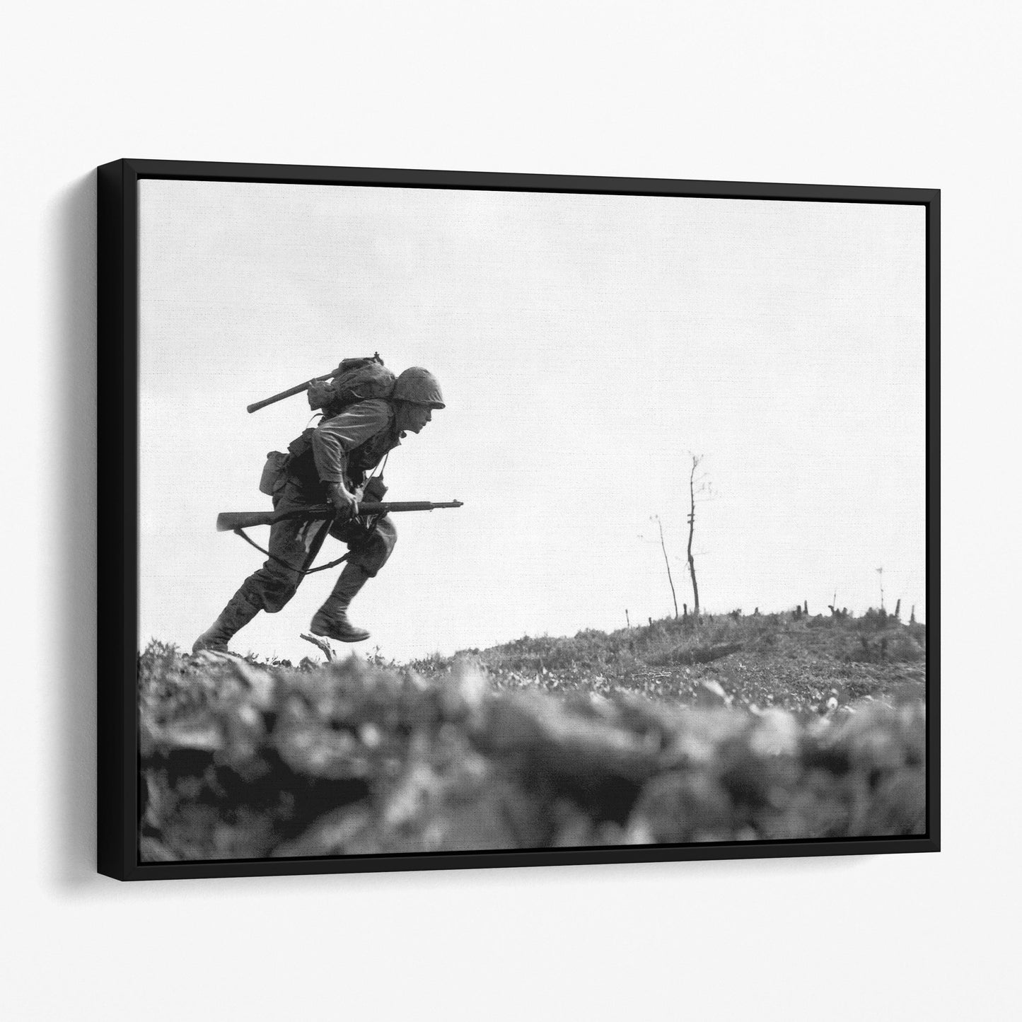 US Marine Dashes Through Valley Of Death, World War Two