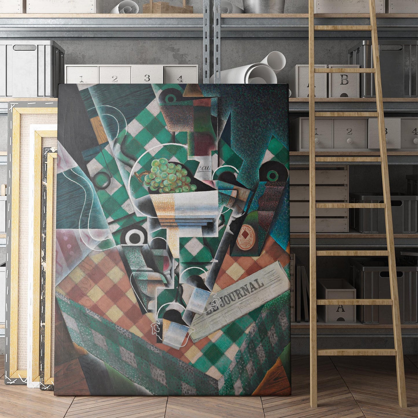 Still Life with Checked Tablecloth by Juan Gris