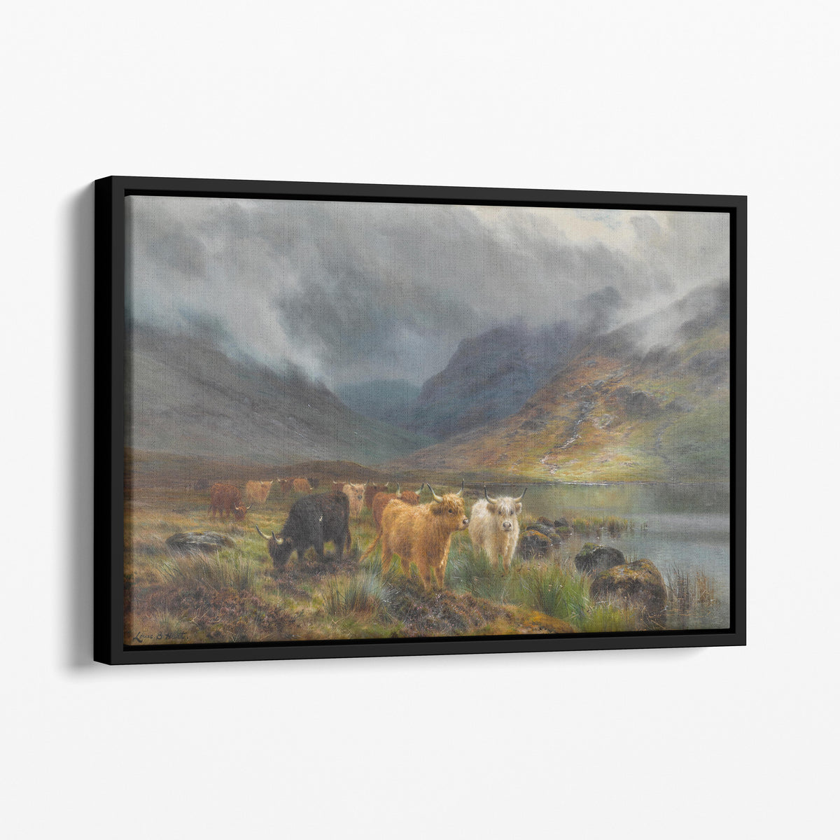 Cattle in a Highland Landscape by Louis Bosworth Hurt