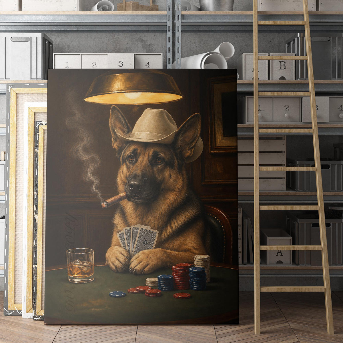 German Shepherd Dog Playing Cards