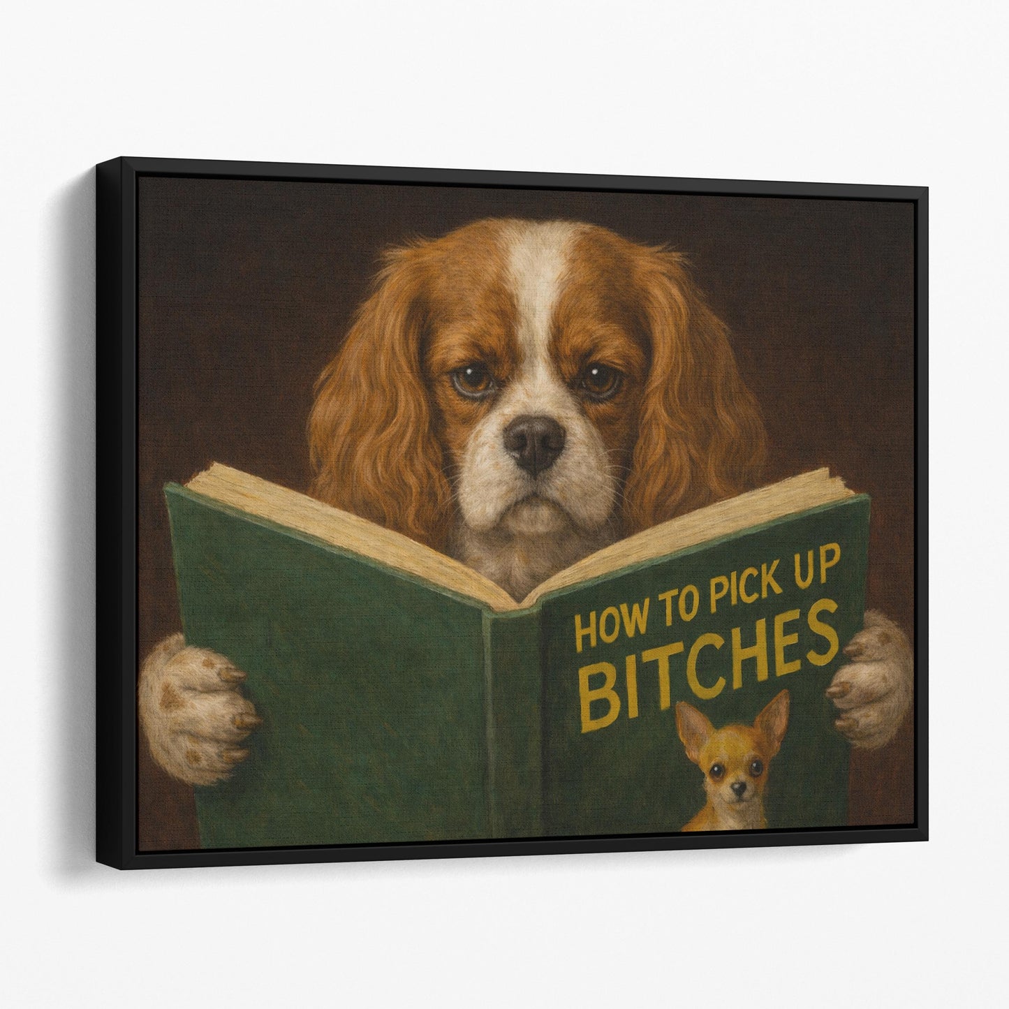 Cavalier King Charles Dog Reading Dating Book