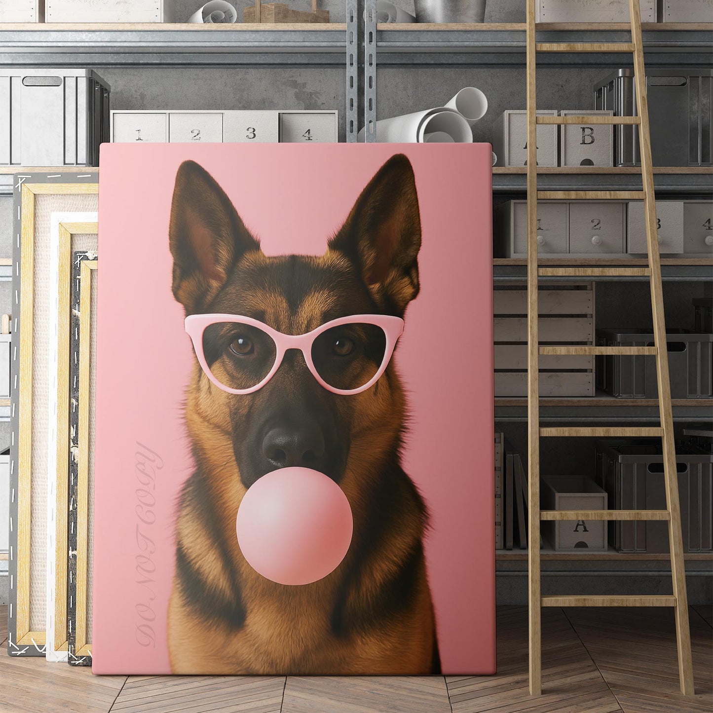 German Shepherd Dog Pink Bubble Gum Sunglasses