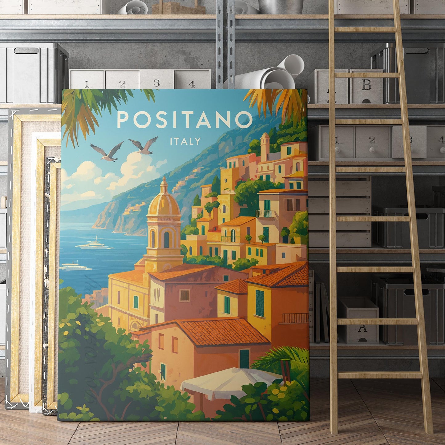 Positano Italy Vintage Travel Poster