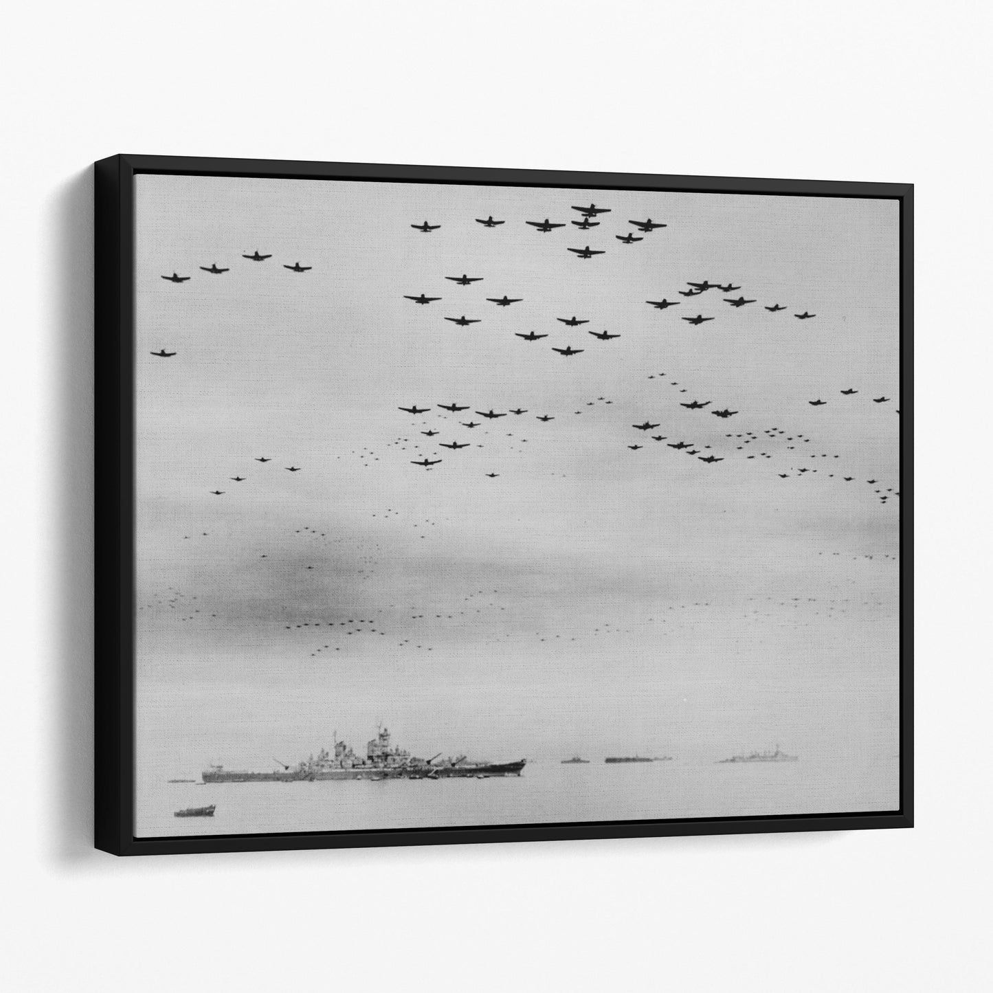 U.S. F4U and F6F Planes over the USS Missouri, off Japan, September 2, 1945