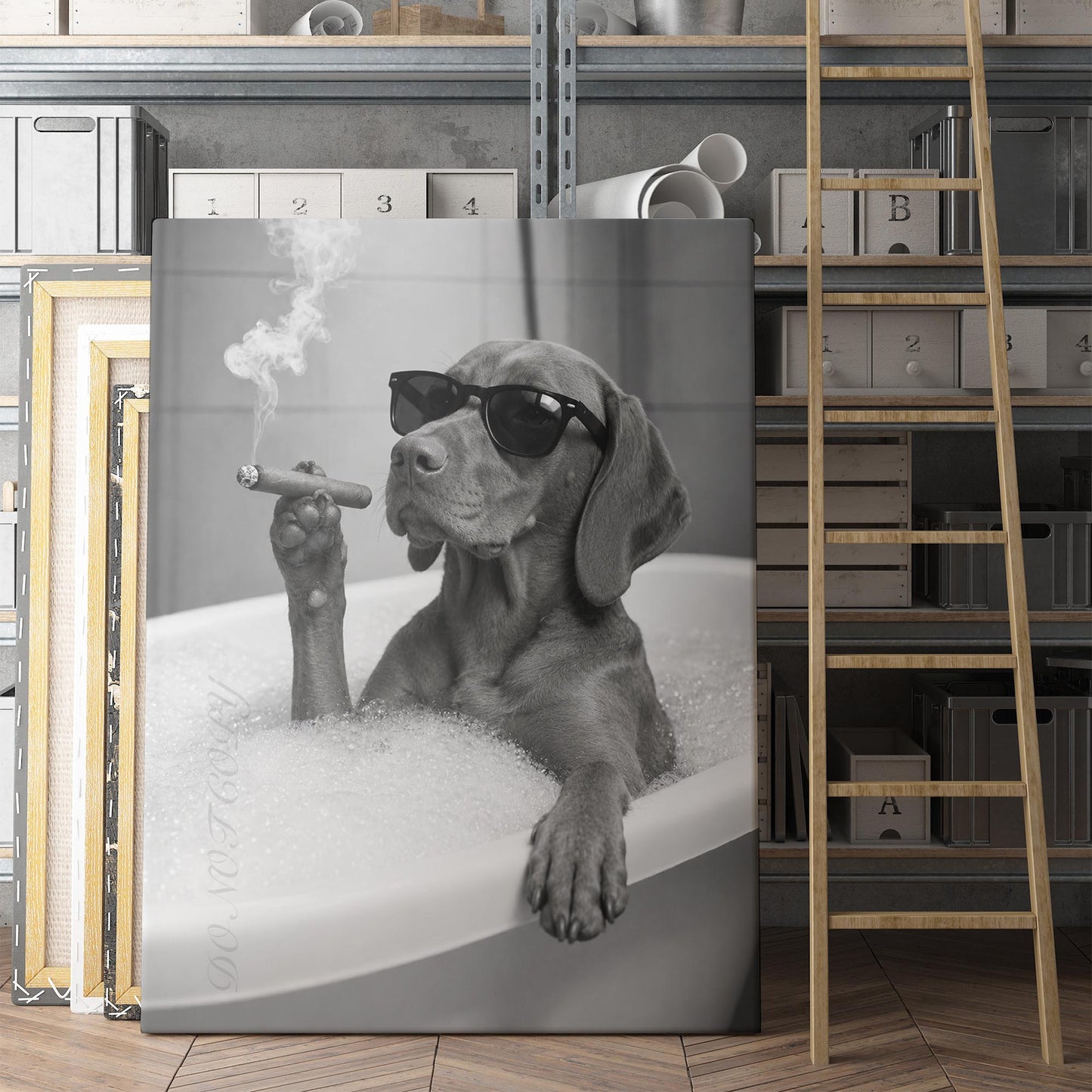 Vizsla Dog Bathtub Cigar