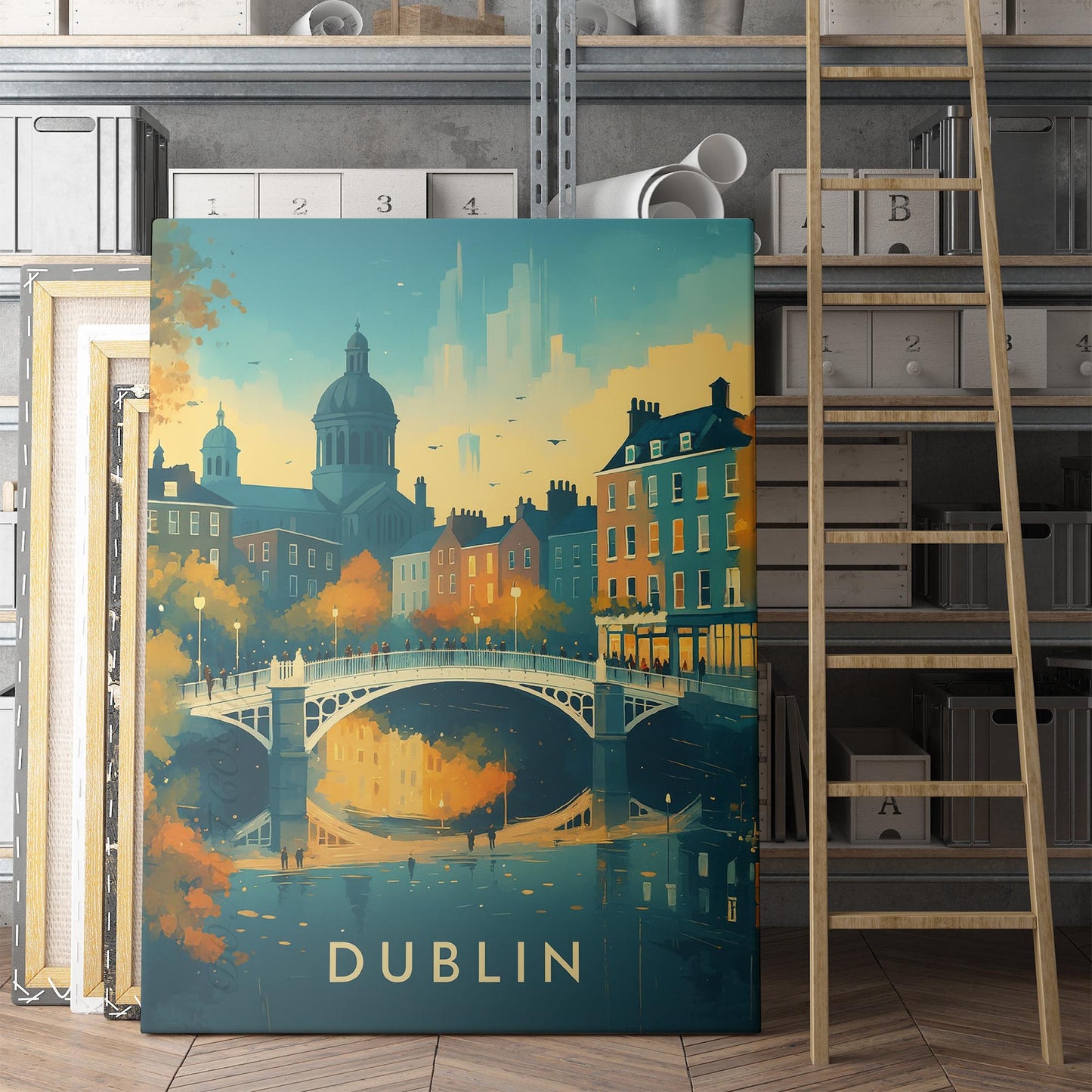 Dublin Ireland Vintage Travel Poster