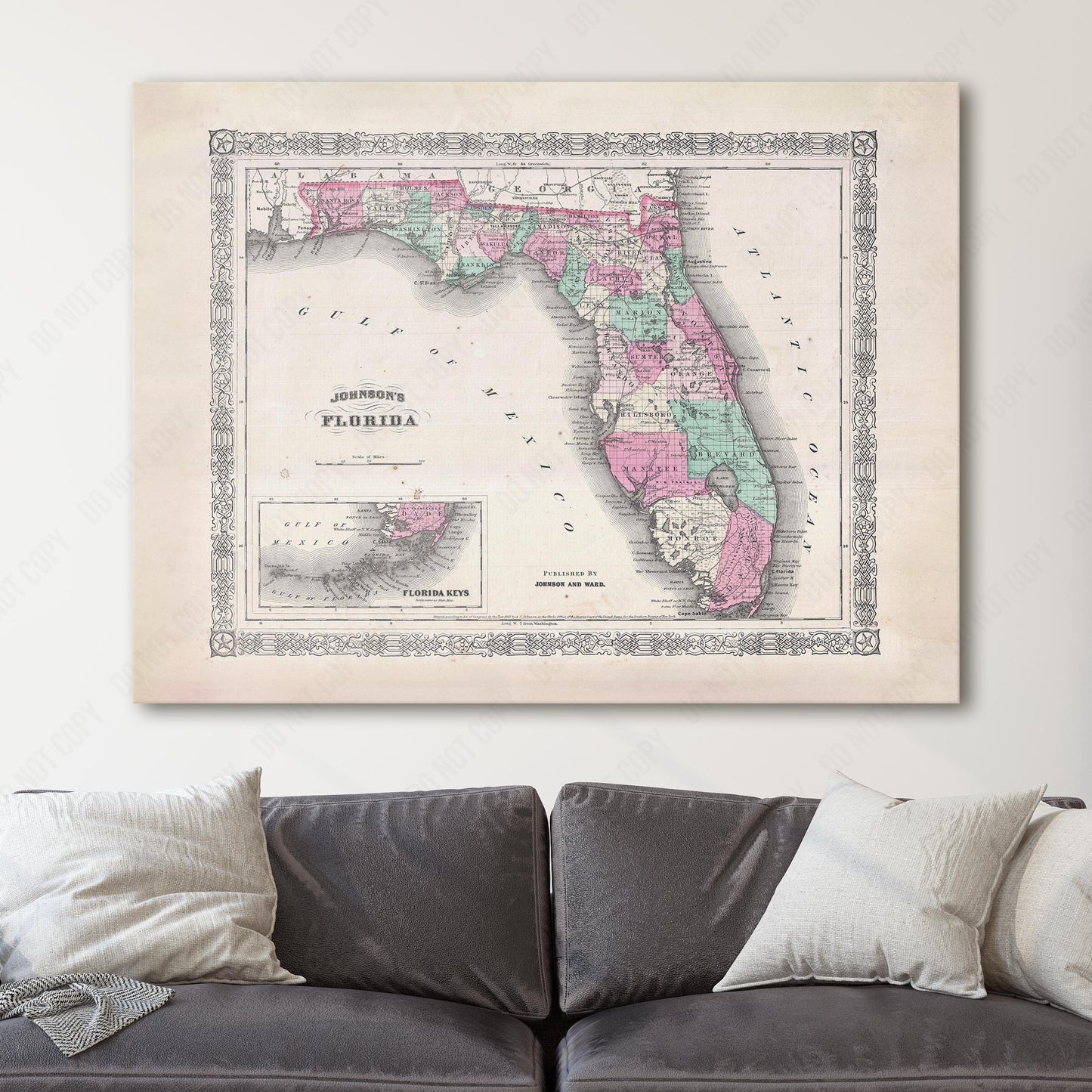 Map of Florida 1866