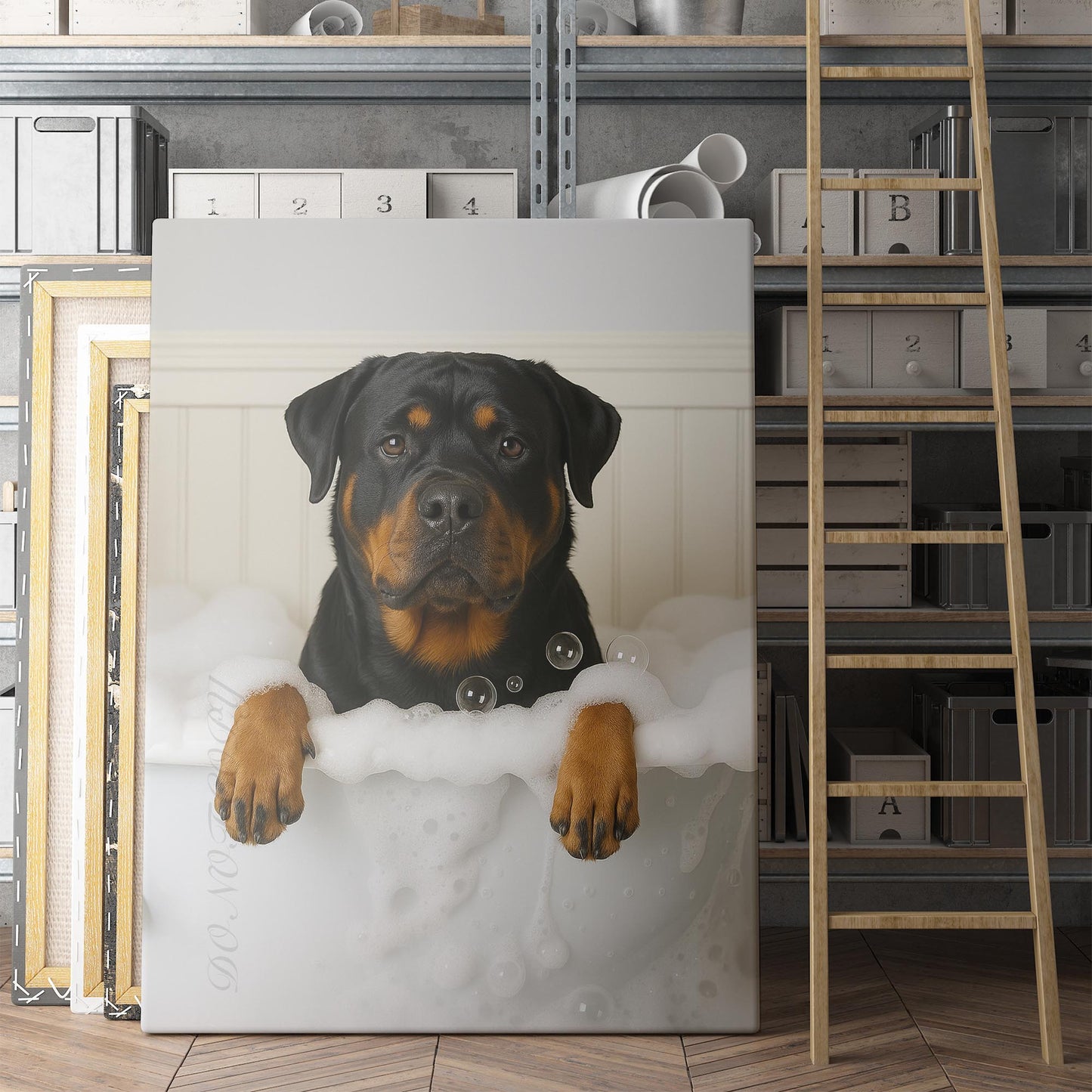 Rottweiler Dog Bubble Bath