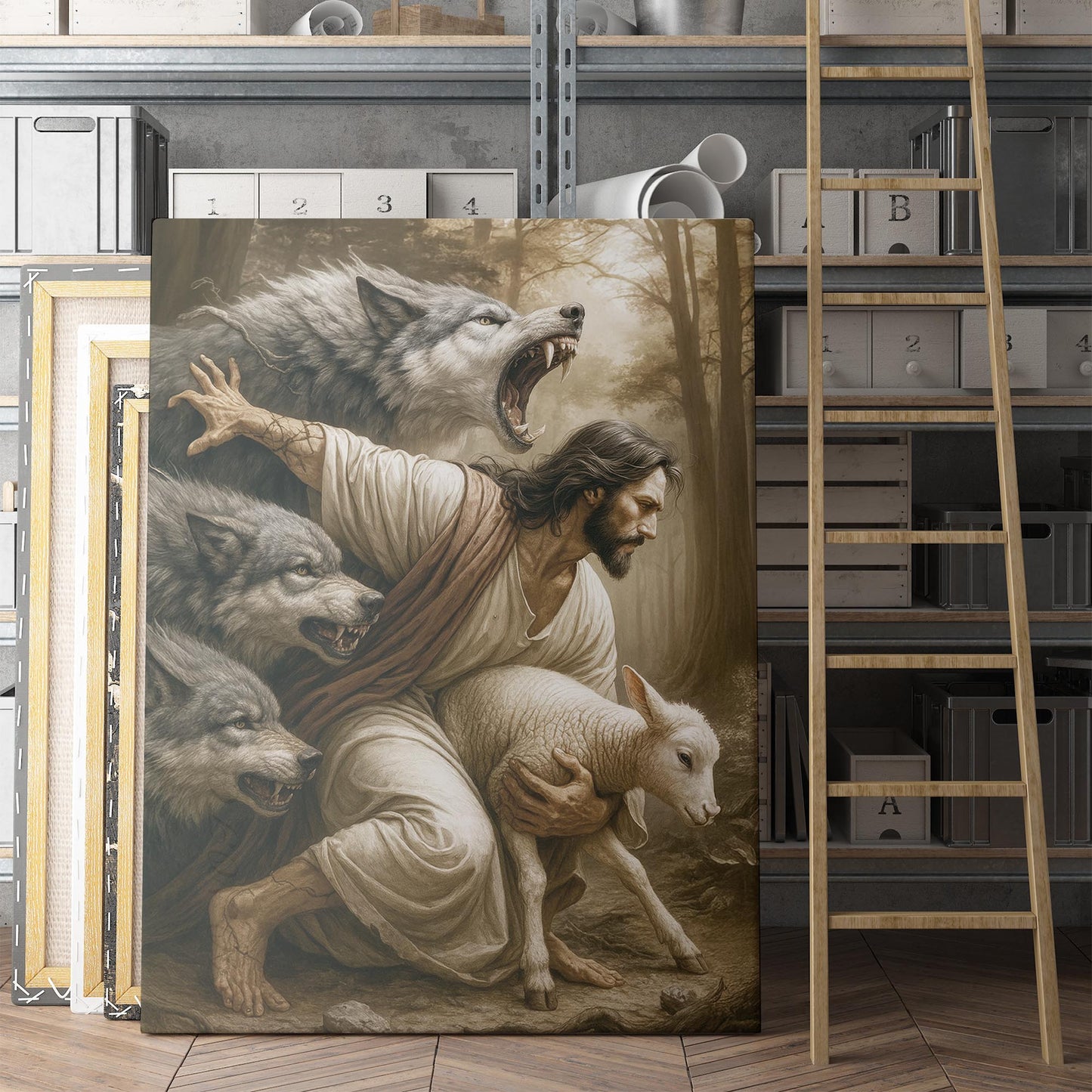 Jesus Protects The Lamb From Wolves