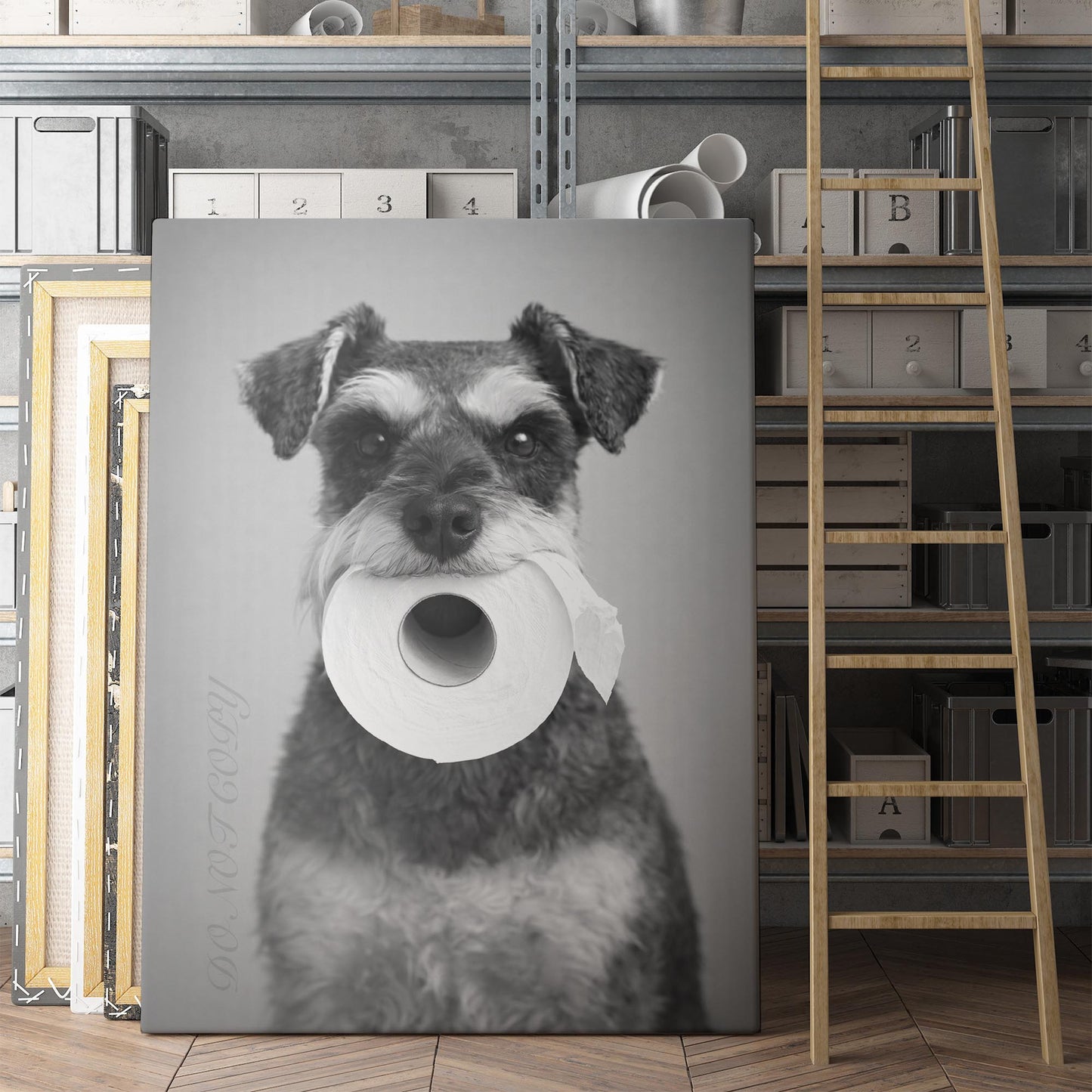 Miniature Schnauzer Dog Toilet Paper