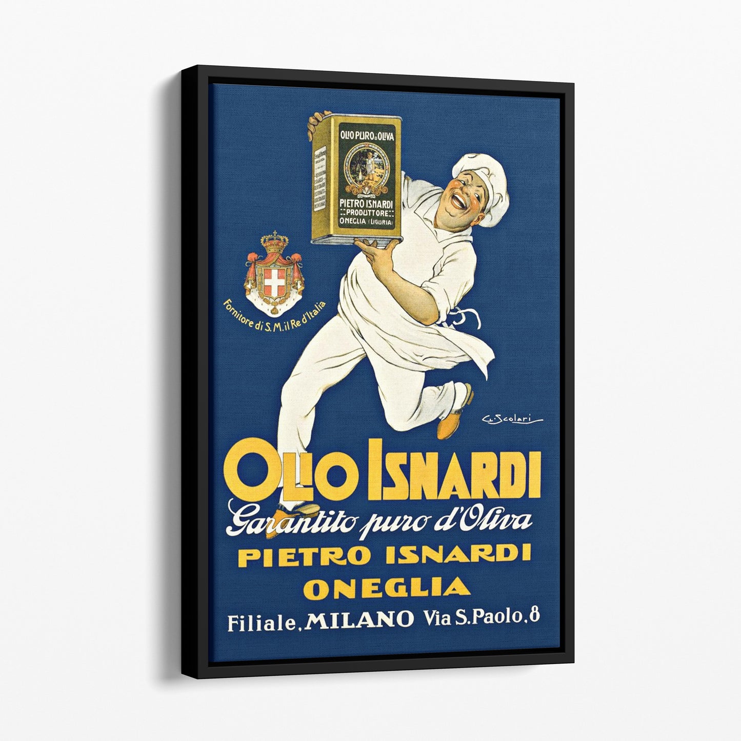 Olive Oil Olio Isnardi Chef Vintage Ad