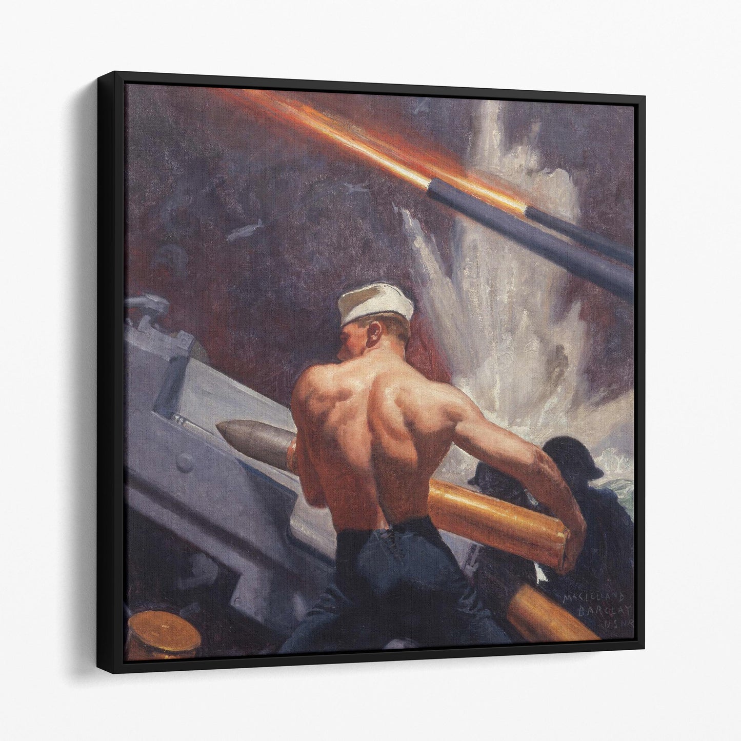 Gun Crew Loading a 5" 38 Caliber Gun (1942), by McClelland Barclay