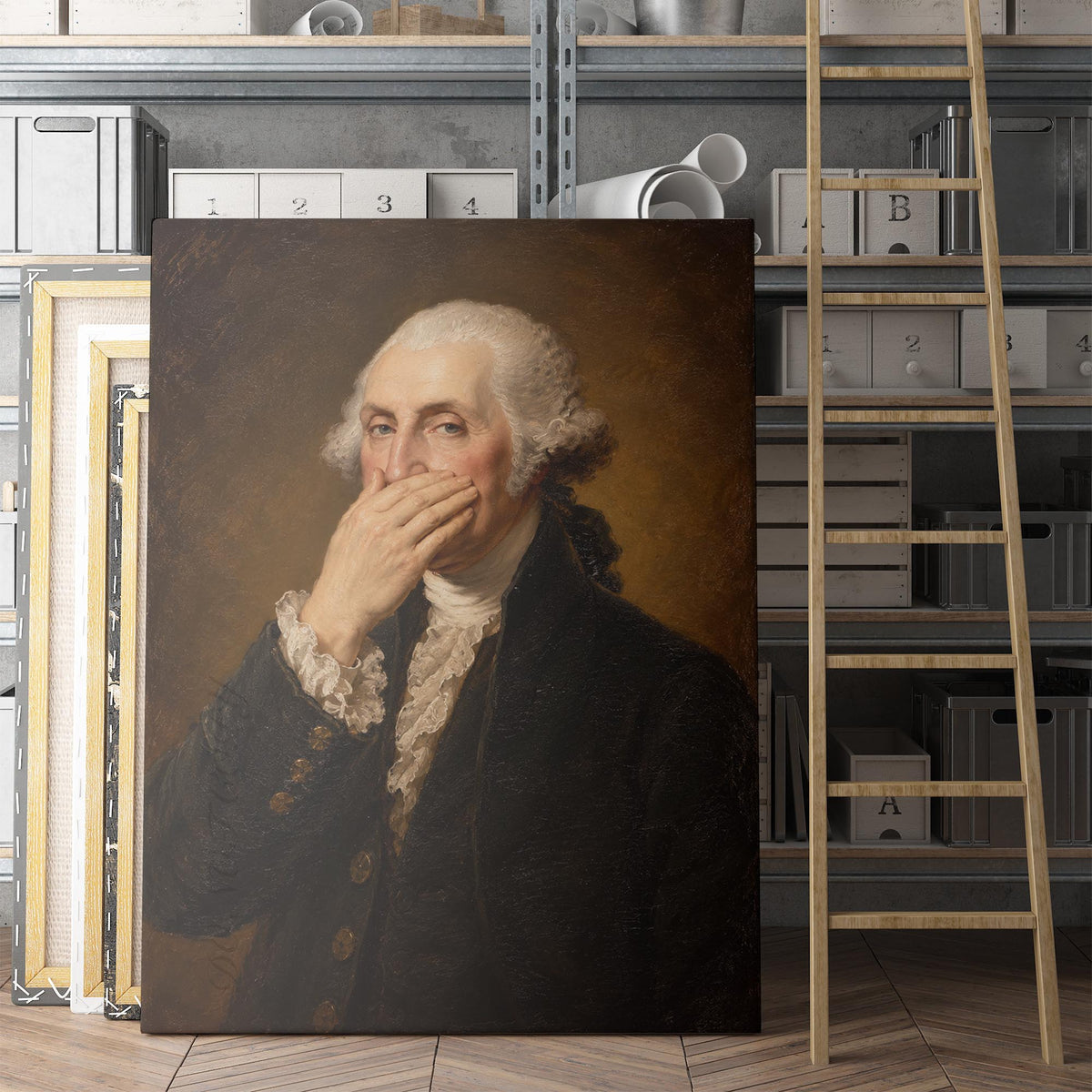 George Washington Plugging His Nose