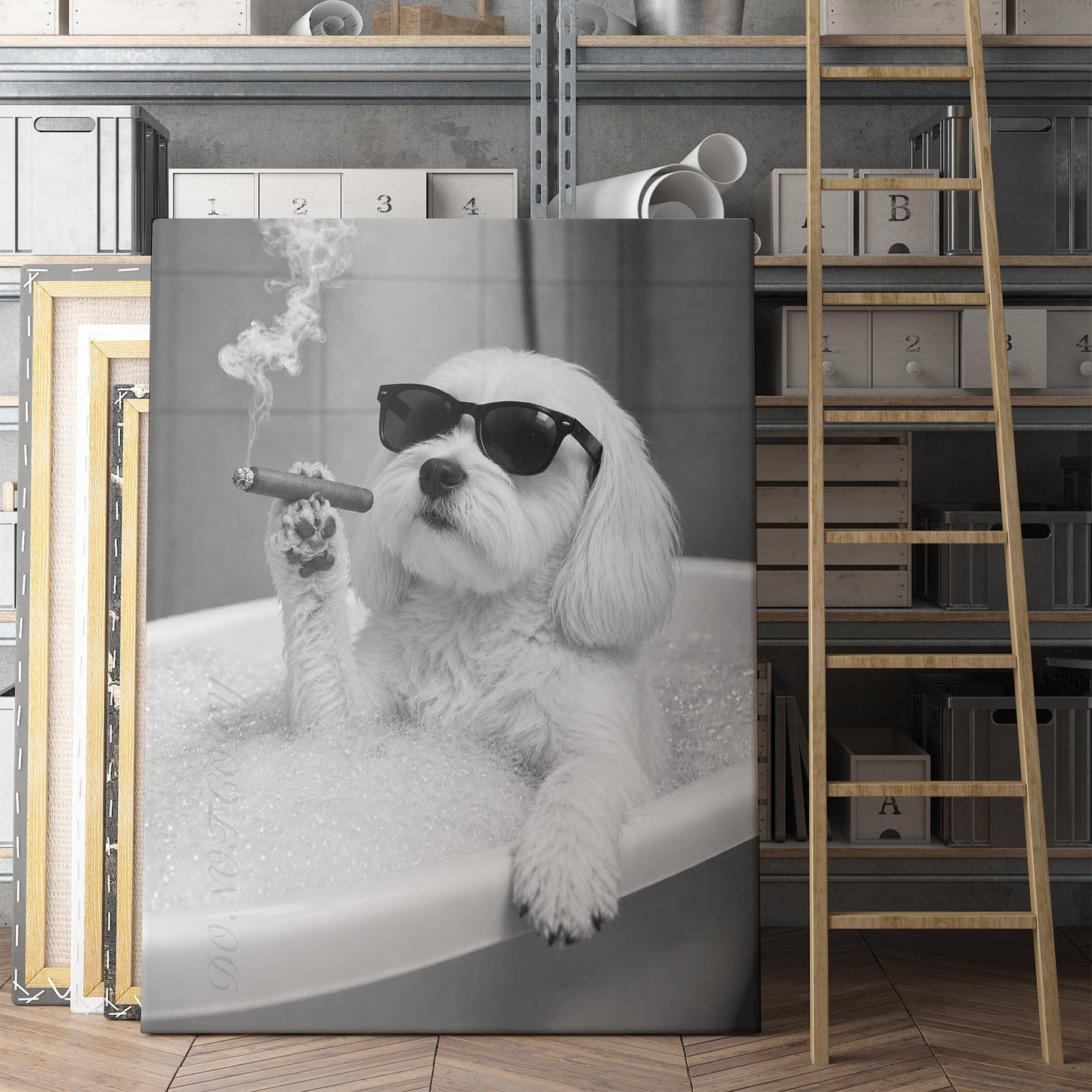 Maltese Dog Bathtub Cigar