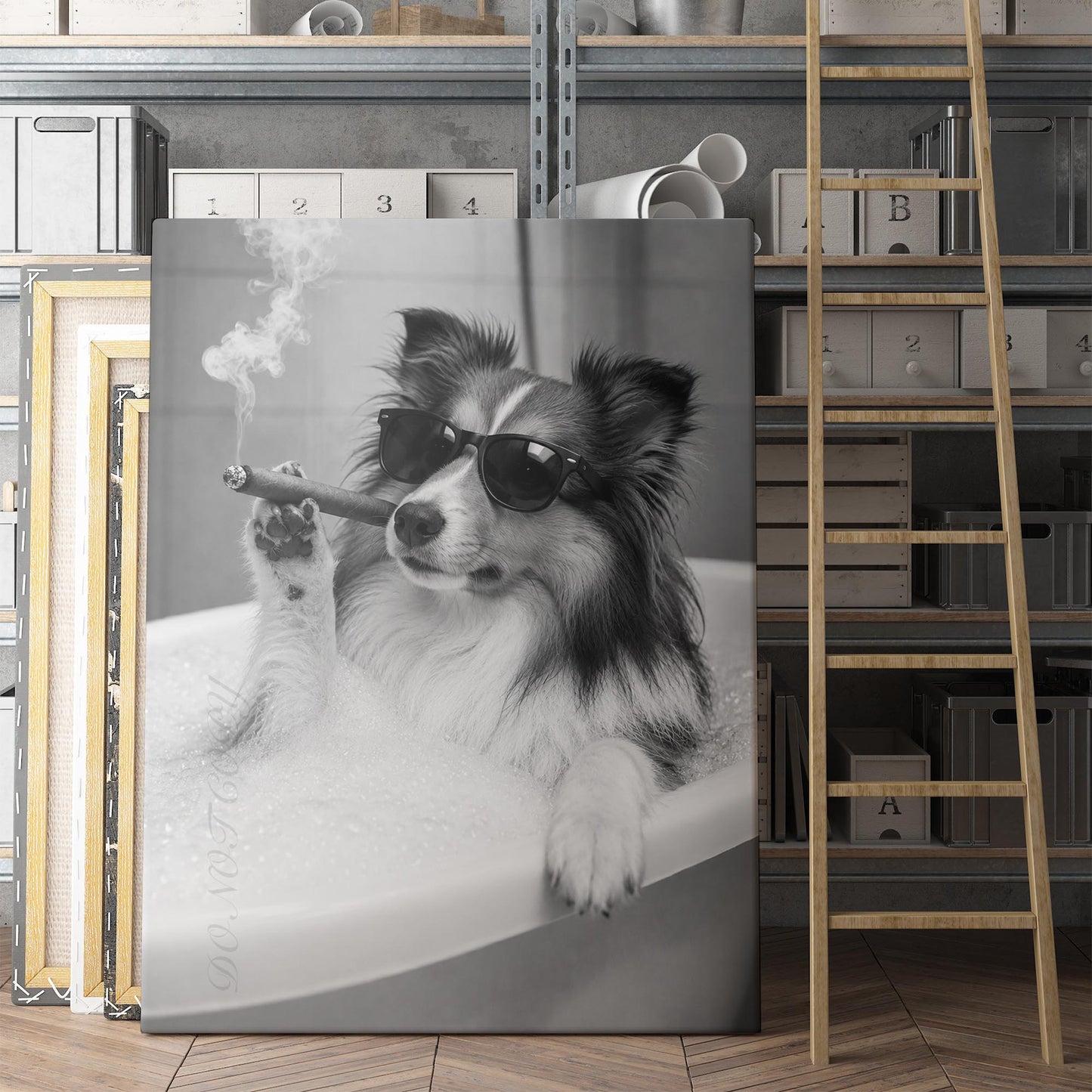 Shetland Sheepdog Bathtub Cigar