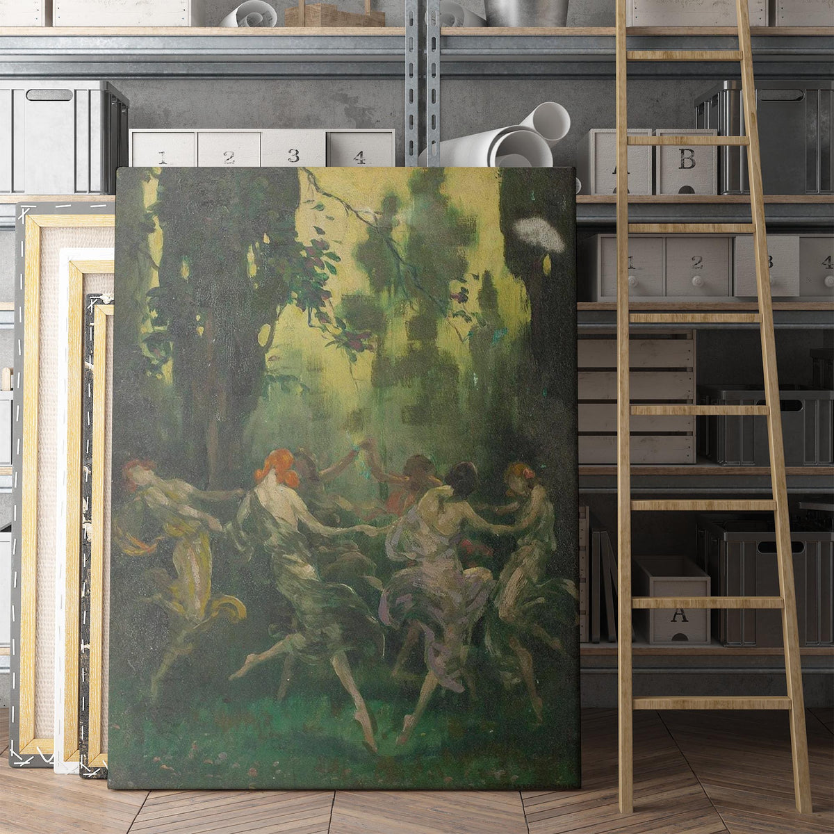 Women Dancing - Dance of the Forest Nymphs (1886) by Warren B. Davis