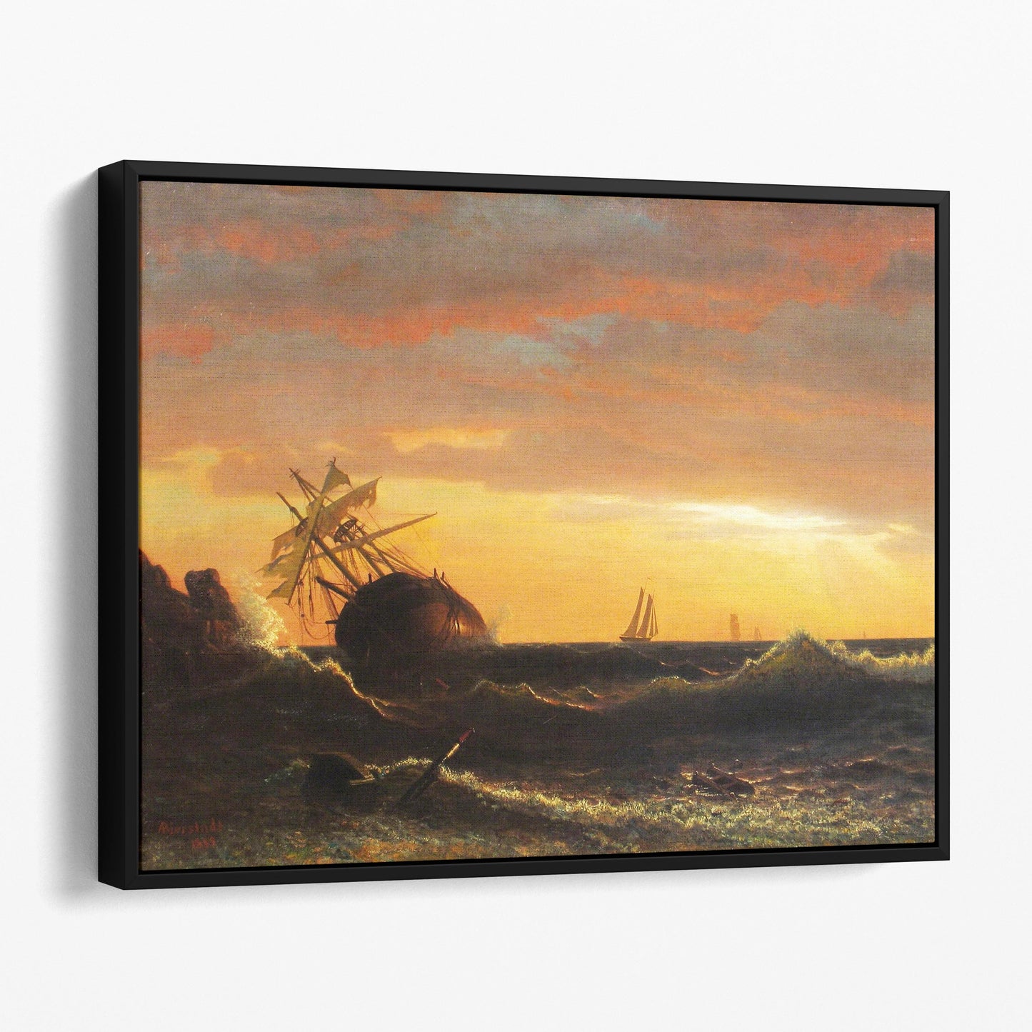 Beached Ship 1859 by Albert Bierstadt