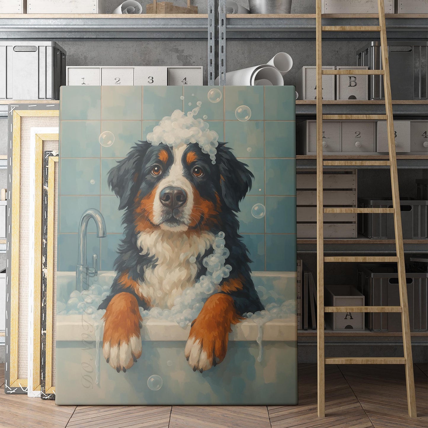Bernese Mountain Dog Bathtub Bubble Bath